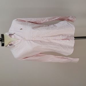 Ralph Lauren Pink and White Striped Slim Fit Button Down Shirt, Size 4